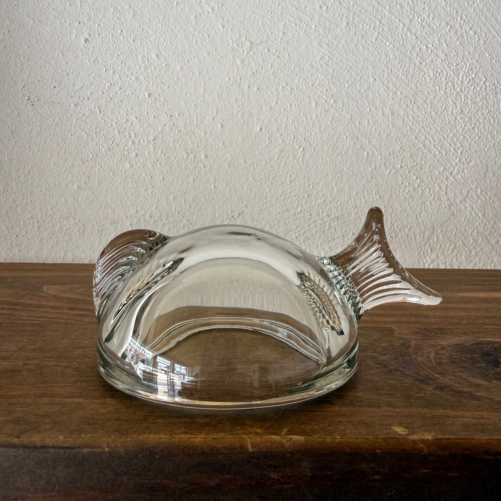 Vintage Anchor Hocking Kissing Puffer Fish Glass Replacement Lid Only Clear